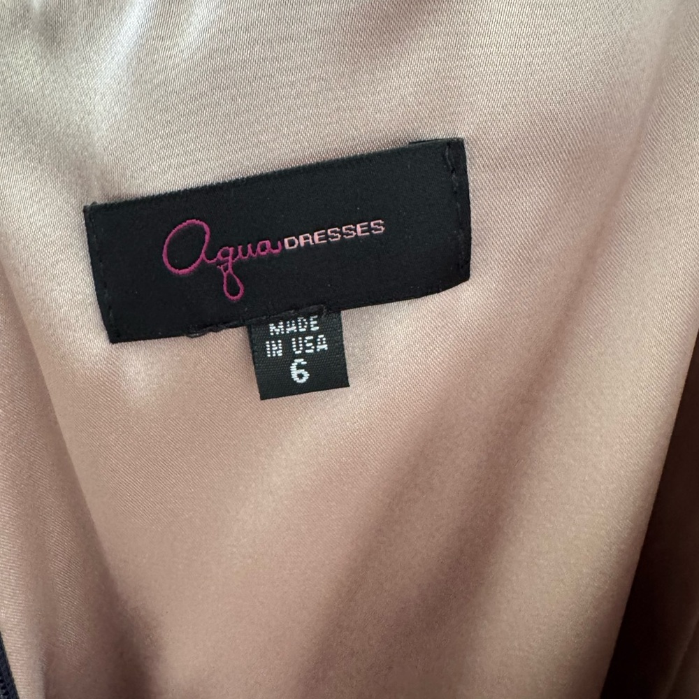 NWT Aqua Lace-up Gown (navy/blush) - Picture 9 of 9